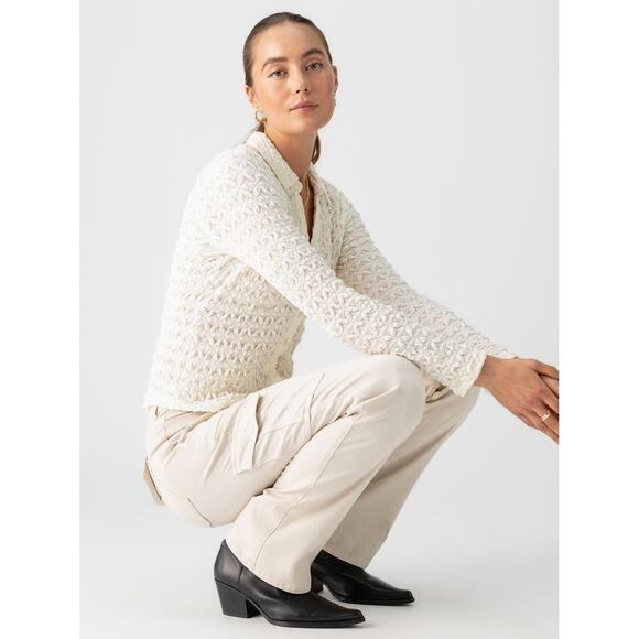 Sanctuary Pucker Up Dream Girl Top Size L Ivory Lace Long Sleeve Anthropologie - Picture 3 of 14